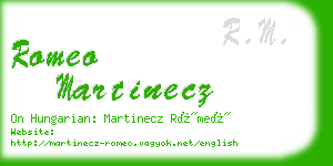 romeo martinecz business card